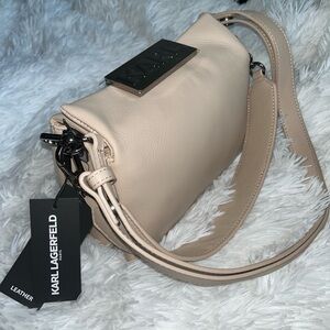Karl Lagerfeld Shoulder Bag Cheri Small Beige New With Tags